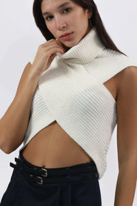 White CrissCross Crop