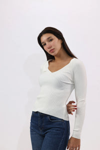 White Sculpt Top